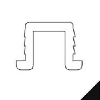 Canalina superiore 730 Terno per Scorribase anta mobile, dimensione incastro 9x10 mm, asta da 3 mt, materiale Pvc Nero