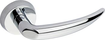 Maniglia per porta Kleis serie Calliope, con nottolino WC, finitura Cromo Lucido