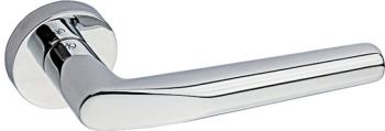 Maniglia per porta Kleis serie Cut, con rosetta e bocchetta, foro Patent-Lock, finitura Cromo Lucido