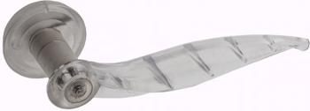 Maniglia per porta Kleis serie Fedra, con rosetta e bocchetta Patent-Lock, finitura Bianco