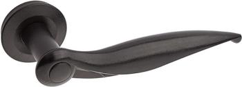 Maniglia per porta Kleis serie Fedra, con rosetta e bocchetta Patent-Lock, finitura Nero