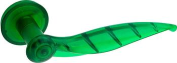 Maniglia per porta Kleis serie Fedra, con rosetta e bocchetta Patent-Lock, finitura Verde