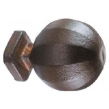 Pomolo in Ferro per porta ingresso Galbusera, diametro 60 mm, pomello sfera e rosetta quadrata, finitura Speciale