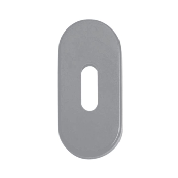 Bocchetta ovale Minny Ghidini per maniglia, foro Patent, dimensione 64x30 mm, Nylon finitura Grigio