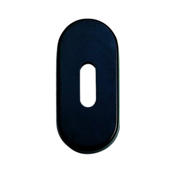 Bocchetta ovale Minny Ghidini per maniglia, foro Patent, dimensione 64x30 mm, Nylon finitura Nero
