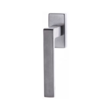 Maniglia martellina Dk GM08 Ghidini per serramento, rosetta rettangolare 62x32 mm, quadro 40x7 mm, Zalor finitura Cromo Satinato