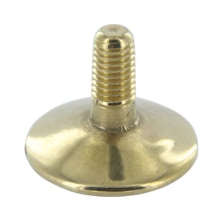 Piedino regolabile 492181 Ghidini per mobili, diametro 40 mm, altezza 32 mm, filetto M10, terminale con gomma, Ottone finitura Grezzo