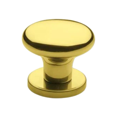 Pomolo tondo Pegaso Ghidini per porta, versione centroporta, impugnatura diametro 70 mm, Ottone finitura Lucido Verniciato
