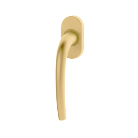 Maniglia martellina DK Milena Ghidini per serramento, lunghezza quadro 7x40 con bussole, 8 scatti, Ottone finitura Satinato