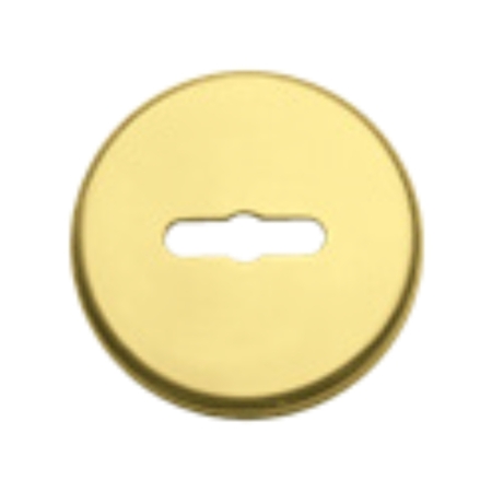Bocchetta tonda Ghidini per porta blindata, foro doppia mappa interna, spessore 5 mm, diametro 54 mm, Ottone finitura Lucido