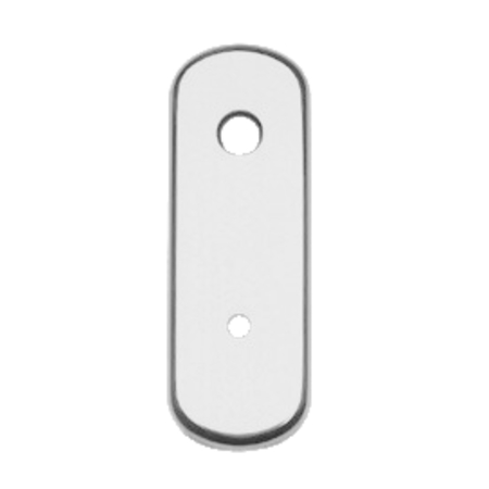 Placca Ghibli Ghidini per portoncino blindato, foro codolo cilindro, interasse 85 mm, dimensioni 61x179 mm, Alluminio finitura Cromo Satinato