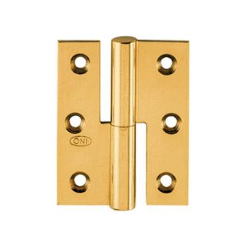 Cerniera in Ottone Paumelles apertura destra, per porte, 100 x 65 mm, finitura Oro Lucido