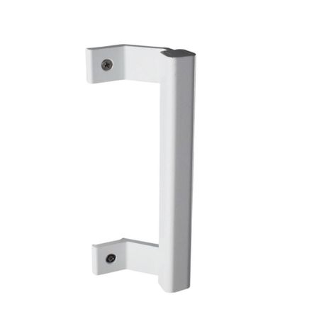 Maniglione Pratika 03043 Giesse per serramento in alluminio scorrevole, dimensione 195x67 mm, sporgenza 57 mm, Alluminio finitura Bianco