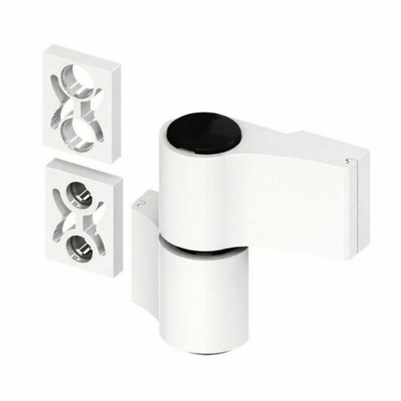 Cerniera Domina HP 05158V Giesse per porta pesante, 2 ali, registrabile, interasse 55,5 mm, portata 120-140 Kg, Alluminio finitura Bianco