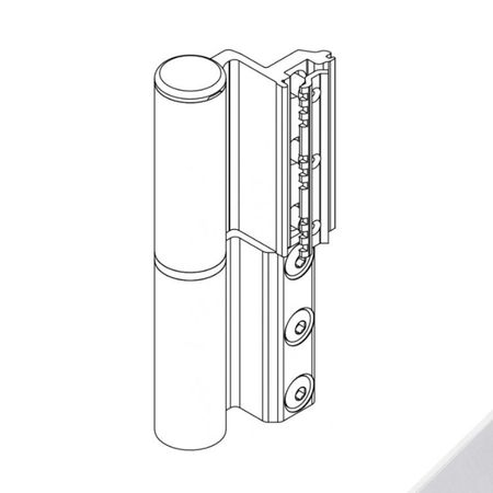 Cerniera Celera 00681 Giesse per serramento, profilo CU, registrabile, altezza 135,5 mm, portata 100-120 Kg, Alluminio finitura Argento Anodizzato