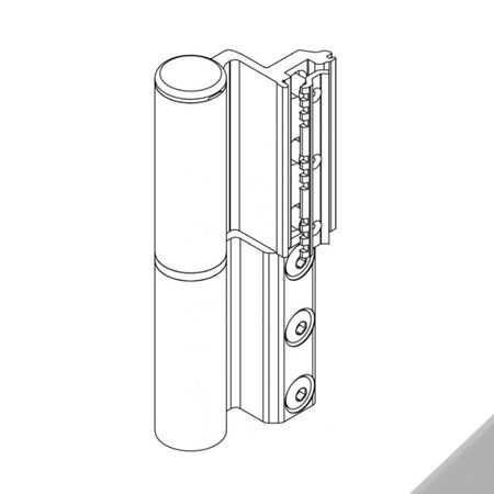 Cerniera Celera 00681 Giesse per serramento, profilo CU, registrabile, altezza 135,5 mm, portata 100-120 Kg, Alluminio finitura Argento