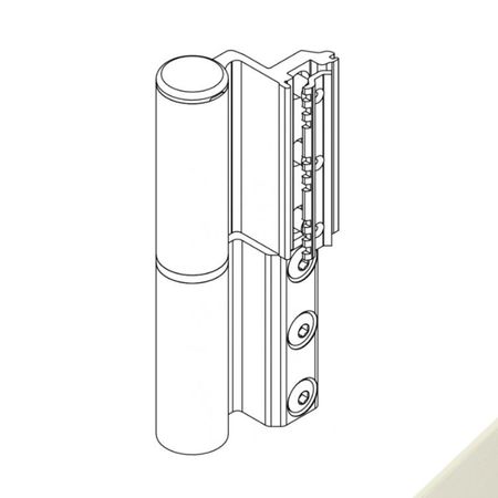 Cerniera Celera 00681 Giesse per serramento, profilo CU, registrabile, altezza 135,5 mm, portata 100-120 Kg, Alluminio finitura Perla