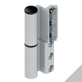 Cerniera Celera 00684 Giesse per serramento complanare, profilo CU, registrabile, altezza 135,5 mm, portata 100-120 Kg, Alluminio finitura Argento