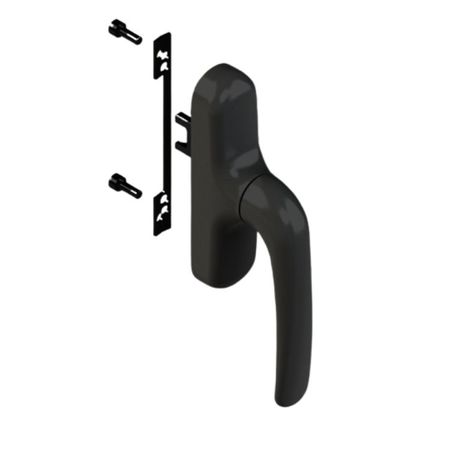Cremonese Prima  01038 Giesse per anta e ribalta, microventilazione, rotazione 180 gradi, Alluminio e Zama finitura Nero