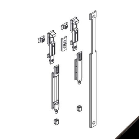 Kit catenacci Verticali Giap 04274 Giesse per anta secondaria, profilo CU, registrabile, Alluminio e Poliammide finitura Nero
