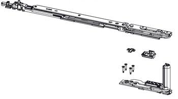 Kit cerniera braccio Chic 3D 100 Giesse per anta a ribalta Destra, profilo CU, larghezza 600-1500 mm, portata 100 Kg, Acciaio e Zama finitura Silver