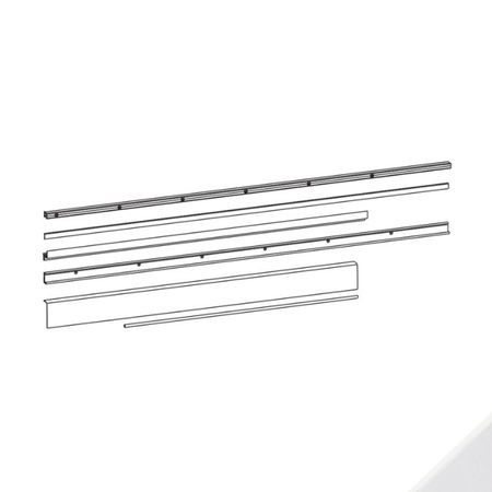 Kit profili 09761 Giesse, per anta ribalta scorrevole GS1000, parte inferiore e superiore, anta 630-880 mm, Alluminio finitura Bianco