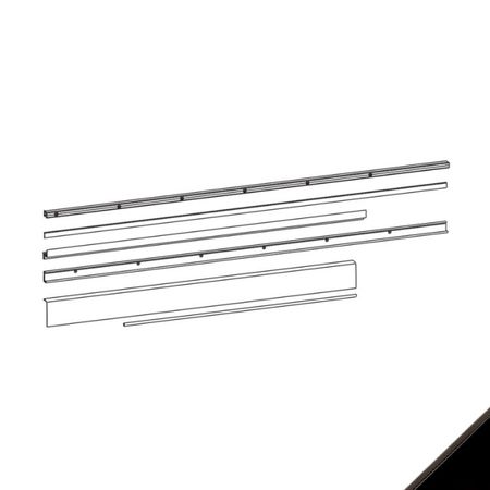 Kit profili 09762 Giesse, per anta ribalta scorrevole GS1000, parte inferiore e superiore, anta 881-1080 mm, Alluminio finitura Nero