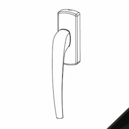 Maniglia Gs1000-Hd Giesse per sistema scorrevole a ribalta destra, comando forzato manuale, Alluminio e Zama finitura Nero Ral 9005