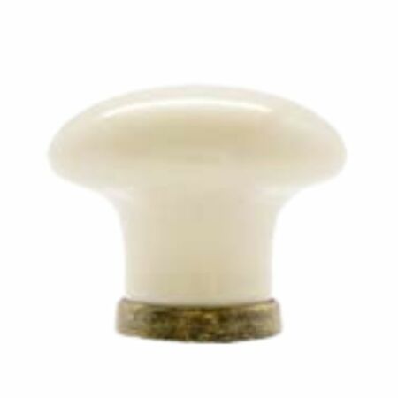 Pomolo P04 Giusti per mobile classico, diametro 31 mm, sporgenza 26 mm, Ottone e Porcellana finitura Bronzato e Bianco