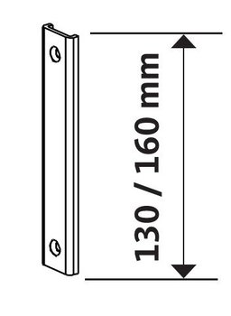Terminale inferiore G-U Italia per serratura multipunto, tipo Secury Automatic, lunghezza 160 mm, finitura Argento