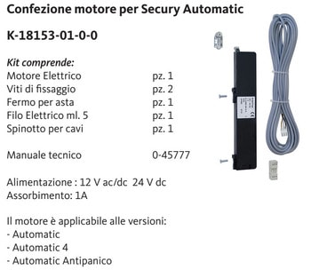Kit con motore elettrico ad incasso G-U Italia per serratura automatica