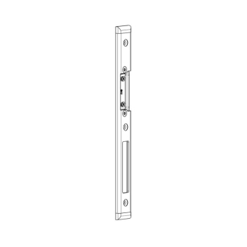 Piastra scontro G-U Italia per scrocco e catenaccio, mano destra, lunghezza 216,5 mm, U 24x6 mm, finitura Argento
