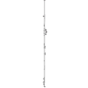 Cremonese Italiano G-U Italia per serramento anta e ribalta, entrata 15 mm, altezza HBB 1101-1350 mm, frontale 11190 mm, maniglia 980 mm, finitura Argento