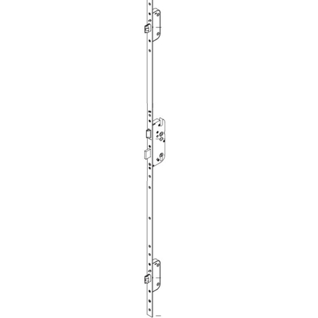 Serratura Multipunto Secury Automatic G-U Italia, per serramento, interasse 92 mm, foro yale entrata 65 mm, quadro 10 mm, dimensione 16x1750, finitura Argento