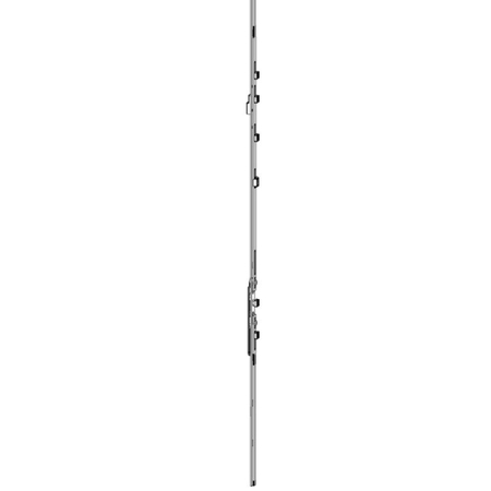 Asta a leva variabile G-U Italia per finestra, tipo Uni-Jet, lunghezza 630 mm, altezza battente 781-950 mm, finitura Argento
