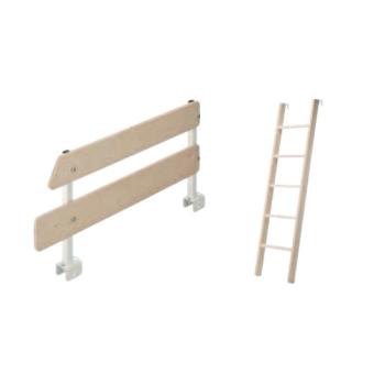 Scaletta in legno verniciabile e 4 protezioni per letto