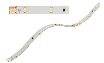 Strip Led Hafele per mobili, tipo Loox Led 3013, sistema 24 V, potenza 80 W, lunghezza 5 m, luce bianco freddo 6000 K, finitura Bianco