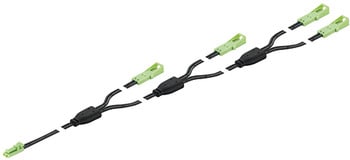 Cavo di prolunga a 4 vie Hafele per lampada, tensione 24 V, lunghezza 6,5 mm, finitura Nero
