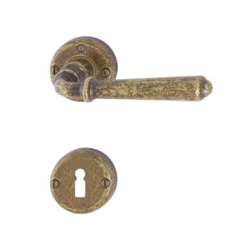 Hoppe serie Elba Maniglia per porta interna rosetta bocchetta Normale Ottone bronzato antiqua