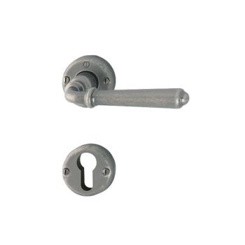 Hoppe serie Elba Maniglia per porta interna rosetta bocchetta foro yale Argento Antico