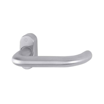 Maniglia Baden Hoppe per porta, con rosetta senza bocchetta, quadro 8 mm, Acciaio Inox finitura Satinato F69