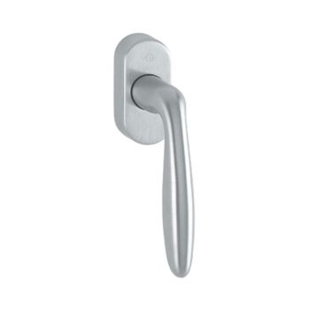 Maniglia martellina Dk Verona Hoppe per serramento con Secustik e Variofit, lunghezza quadro 7x32-42 mm, Ottone finitura Cromo Satinato Resista F41-R