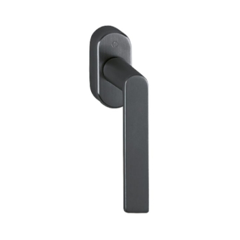 Maniglia martellina DK Los Angeles Hoppe per serramento con Secustik e VarioFit, lunghezza quadro 7x32-42 mm, Ottone  finitura Nero Satinato Resista F96-1-R