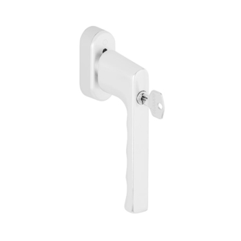  Maniglia martellina Dk Hamburg Hoppe per serramento con chiave, SecuForte e Variofit, lunghezza quadro 7x32-42 mm, finitura Bianco Traffico Opaco F9016M