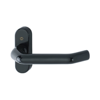 Maniglia stretta Hoppe per porte a profilo, con rosetta senza bocchetta, quadro 8 mm, spessore porta 50-59 mm, Alluminio finitura Nero Intenso F9005