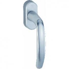 Maniglia per finestra Hoppe Atlanta, versione Secustik e VarioFit, rosetta con quadro variabile, finitura Argento