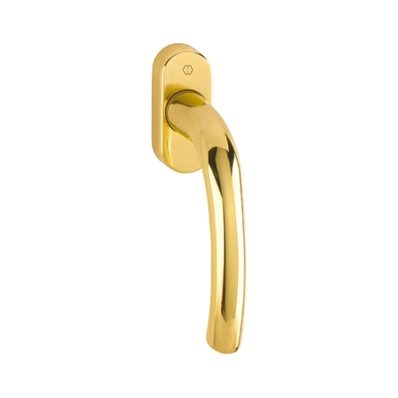 Martellina DK Tokyo Hoppe per serramento, rosetta ovale 68x29 mm, Ottone finitura Lucido F71
