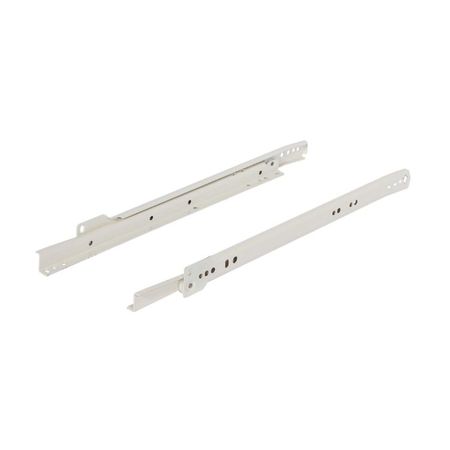 Guida scorrevole 421.80.935 per cassetto in legno, lunghezza 350 mm, estrazione parziale, portata 35 kg, Acciaio finitura Bianco Crema