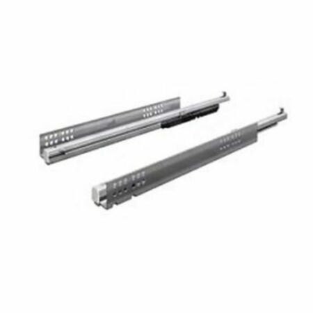 Guida per cassetto in legno Quadro V6 Silent System, estrazione totale, lunghezza 450 mm, portata 30 kg, finitura Acciaio Zincato