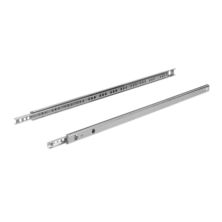 Set guide scorrevoli Emuca per cassetto, estrazione parziale, con sfere, lunghezza 310 mm, portata 10 Kg, Acciaio finitura Zincato Bianco